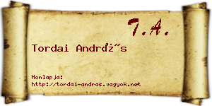Tordai András névjegykártya