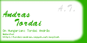 andras tordai business card