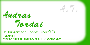 andras tordai business card